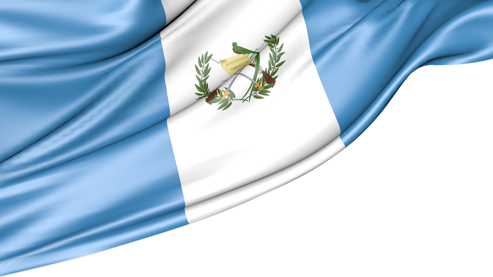 Guatemala Flag Isolated on Transparent Background PNG, 3d Illustration